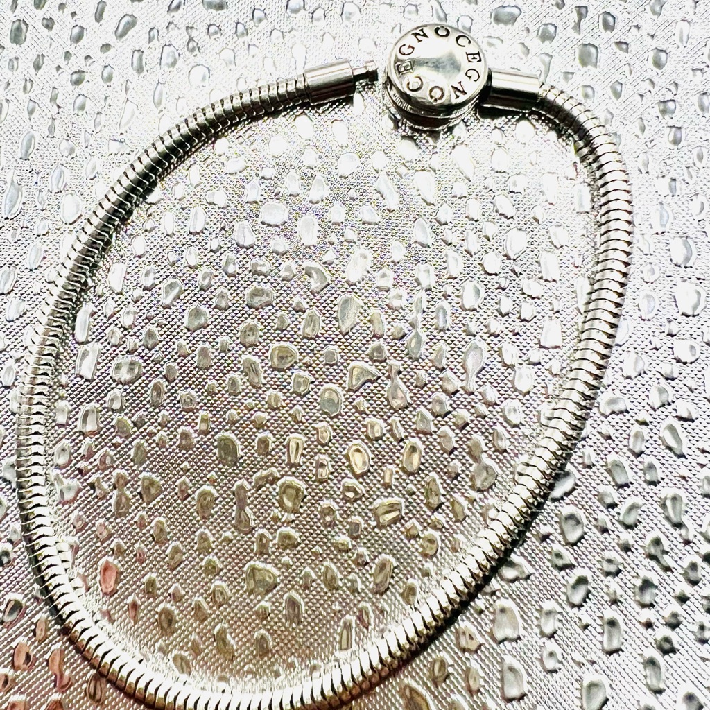 Gnoce Classic Stainless Steel Charm Bracelet 7.5”